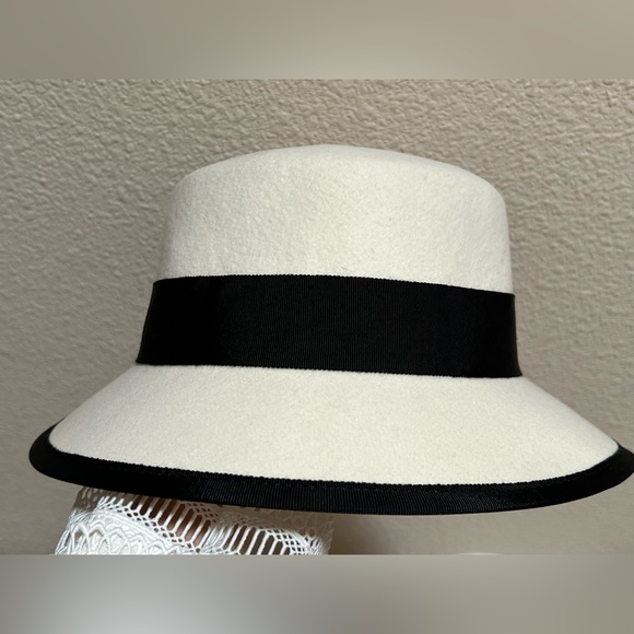100% Wool, Elegant Cream and Black Women\'s Hat main image 5